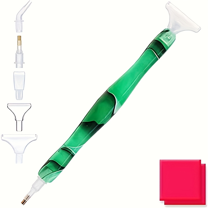 TEMU Stylos de peinture diamant 5D à avec pâte à colle et multi-pointeaux - Convient aux amateurs, outils en résine avec embouts applicateurs