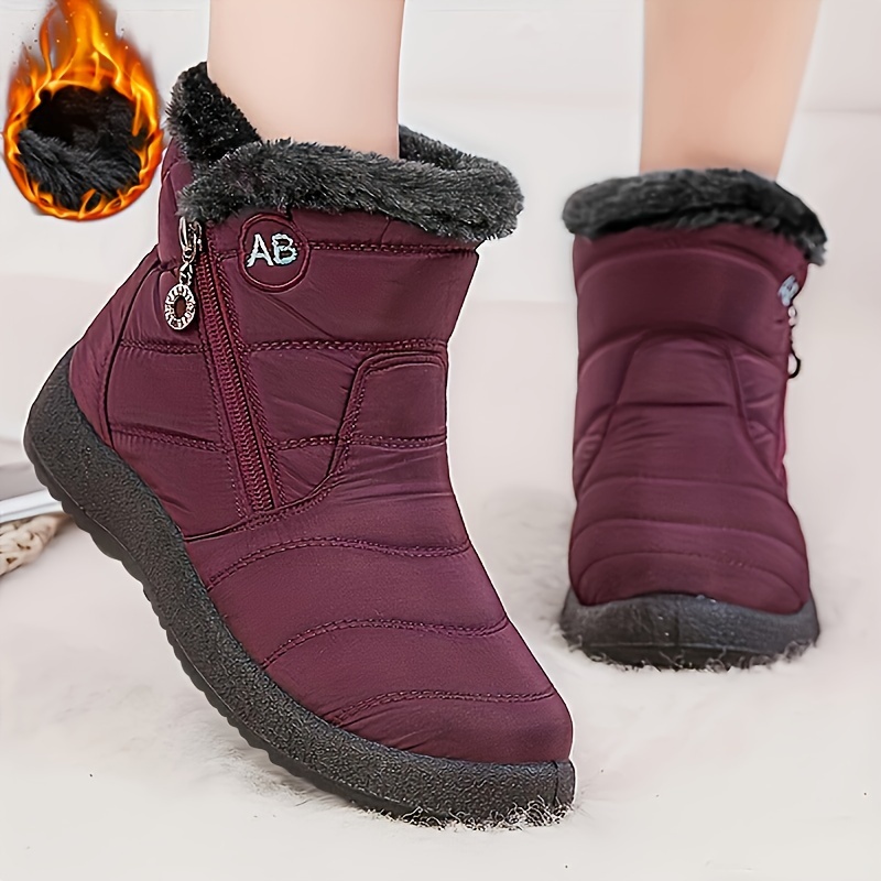 

Bottes d'hiver imperméables pour femmes, bottes de neige, chaussures chaudes en velours pour femmes.