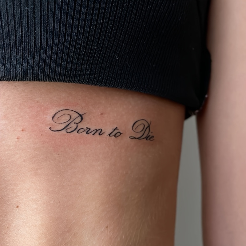 3pcs Waterproof Temporary Tattoo Stickers, English Quotes Design
