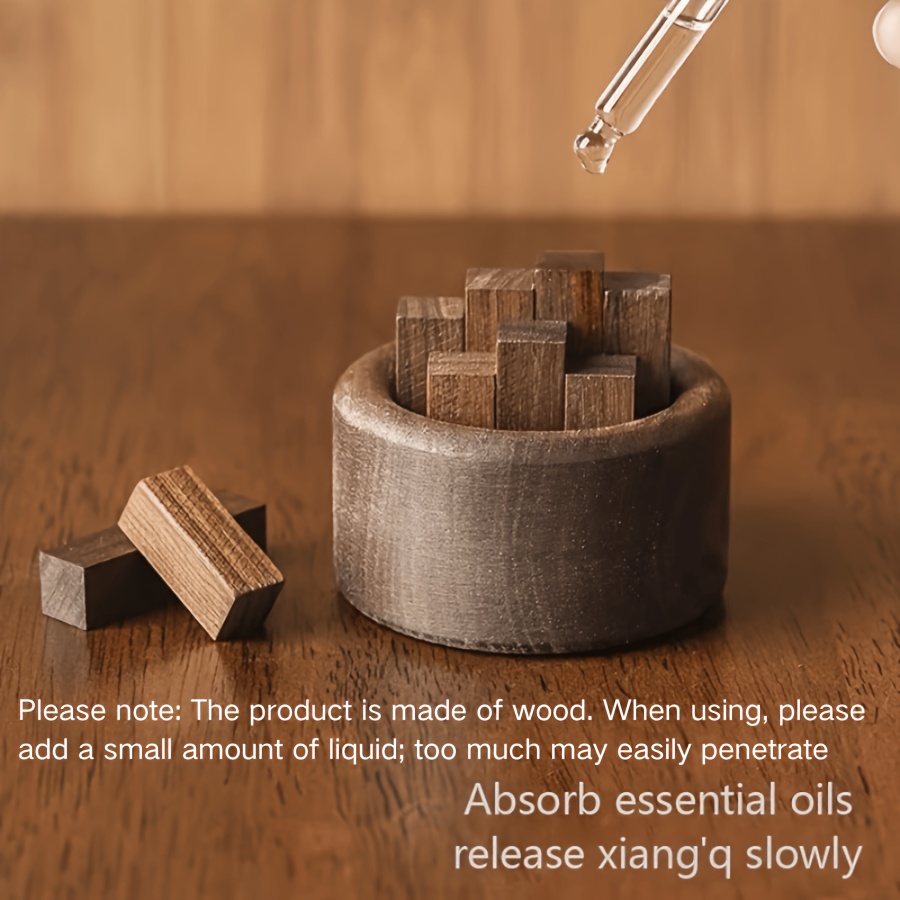Image of 1 Set Wooden Diffuser - Round Wooden Stick Dispenser For Home, Office, Study - Slow Release Scent Cylinder, , No Battery Required - Decorative Essential Oil Holder, Additions