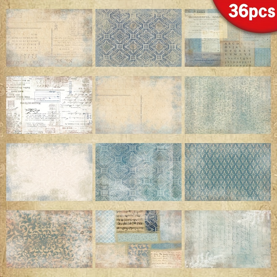 

36-pack A5 Uncoated Recyclable Scrapbook Paper – Vintage Blue Patterns For Scrapbooking, Handmade Greeting Cards, Crafting, Journaling & Decorative Projects