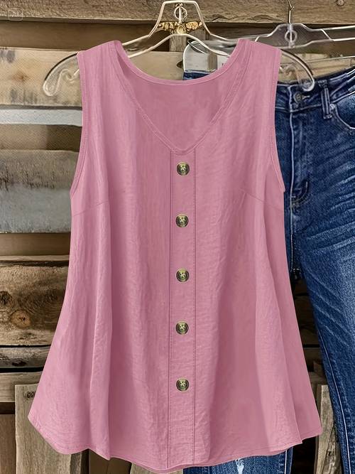 plus size elegant and fashionable latest style with button details plus size womens vest shirt