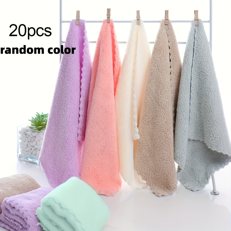 TEMU Lot de 20 serviettes de qualité supérieure - Serviettes de visage en microfibre ultra-douces à haute absorption, réutilisables, résistantes à la