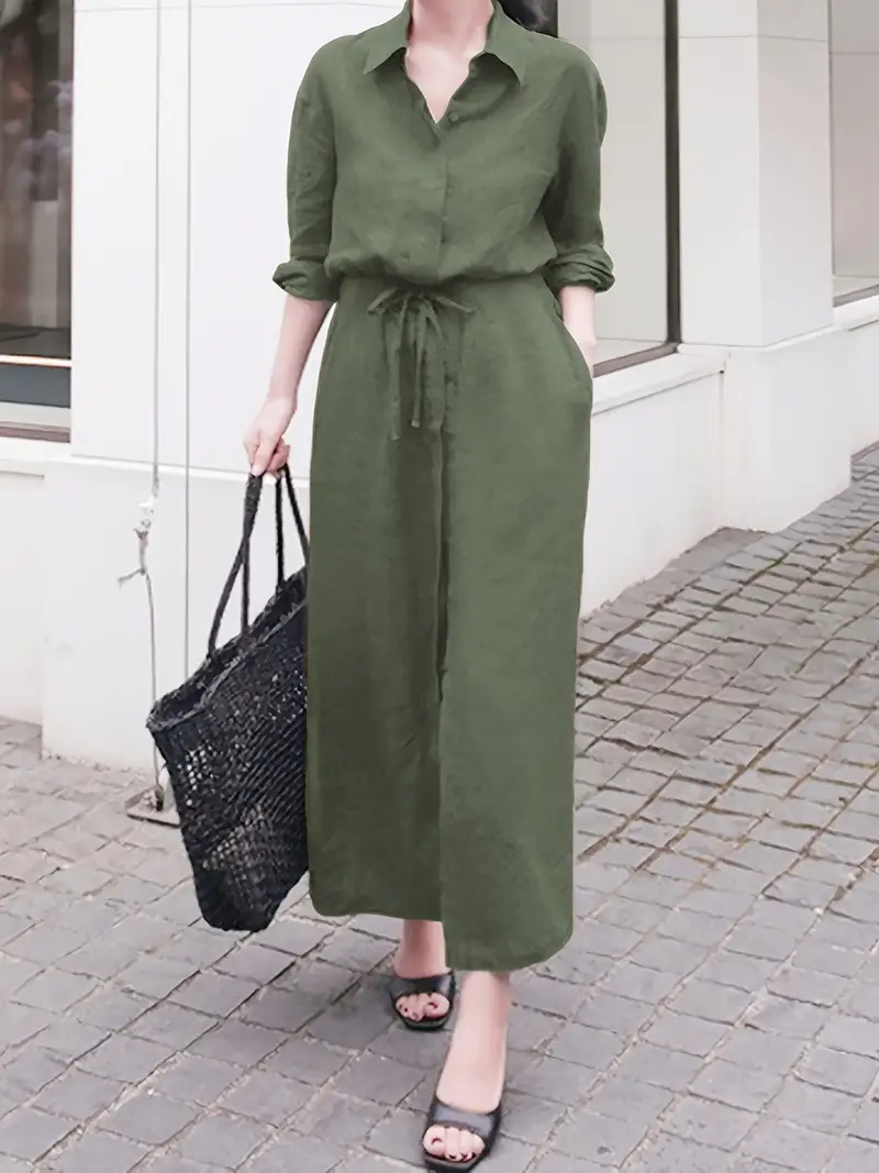 plus size long sleeved new linen shirt dress women - Temu plus size long sleeved new linen shirt dress women - Temu