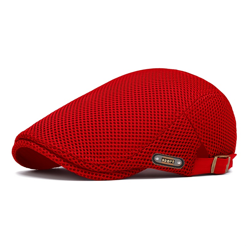 TEMU Casquette d'été à bec de canard en ajourée, respirant, style coréen tendance pour femmes, chapeau de soleil uni pour hommes, chapeau