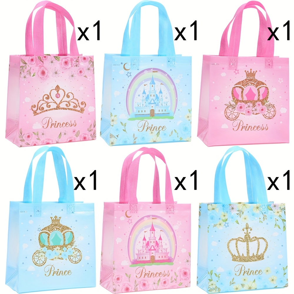 TEMU 6pcs Princess-themed Gift Packaging Bag Non-woven Bag With Handle Loose 7.87in X 7.67in X 3.54in Small Gift Bag Shopping Bag Party Handbag