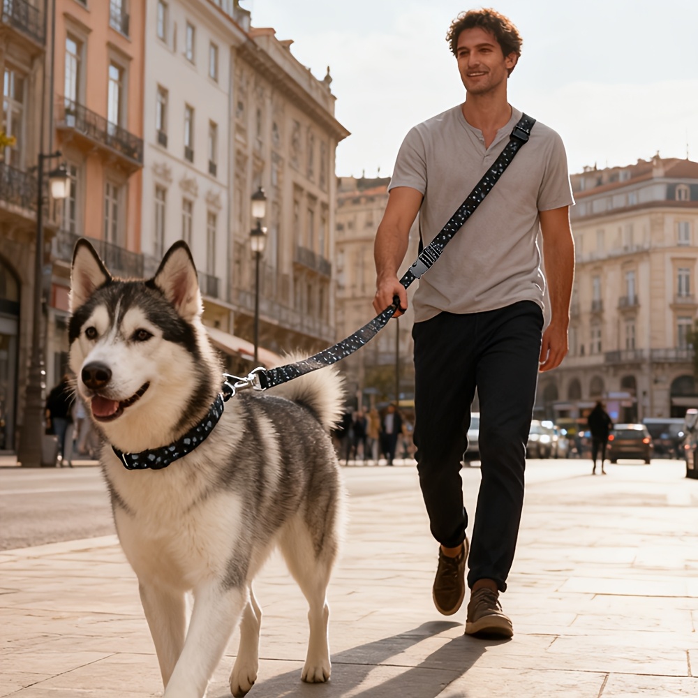 Multi-Functional Dog Collar and Leash Set for Outdoor Walks