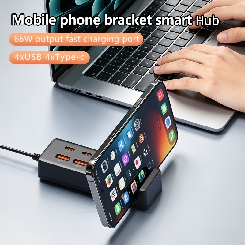 Multi-Port USB Splitter with Phone Cradle
