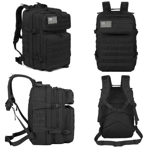 mochila molle para hombres de 45 parche de americana - resistente color caqui para y senderismo, múltiples compartimentos y correas ajustables para deportes , caza, pesca, construcción , accesorios de camping