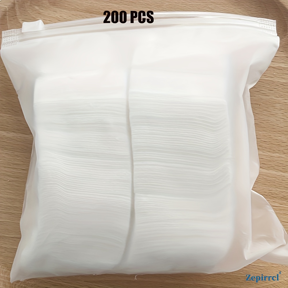 Image of 200pcs/10*10cm Disposable Wet Compress Stretchable Makeup Pads Thin And Water- Suitable For Wet Compress, Hand Masks And Neck Masks, Skin Cleansing, Makeup Removal