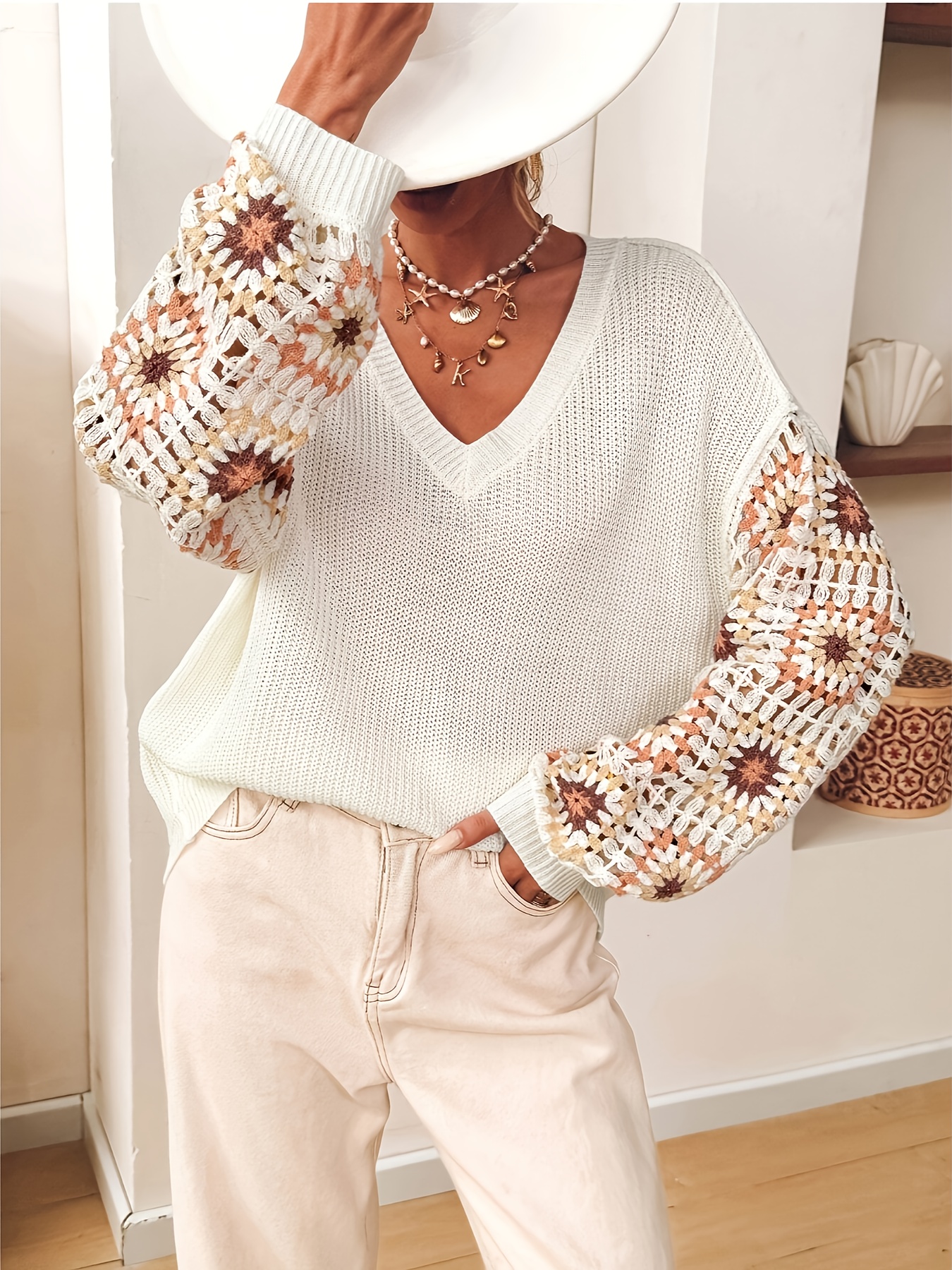 Crochet Pattern Hand Made Sweater Design For Ladies Girl Handmade - Main Image