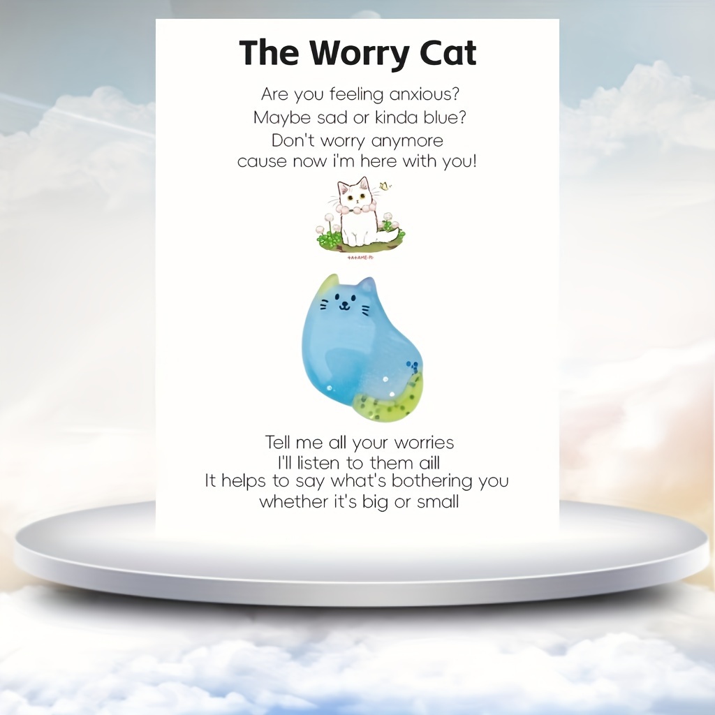 

the Worry Cat" - Transparent With Cute Pink & Design, Birthday, Valentine's Day, Halloween, Christmas Gifts & Home Decor,