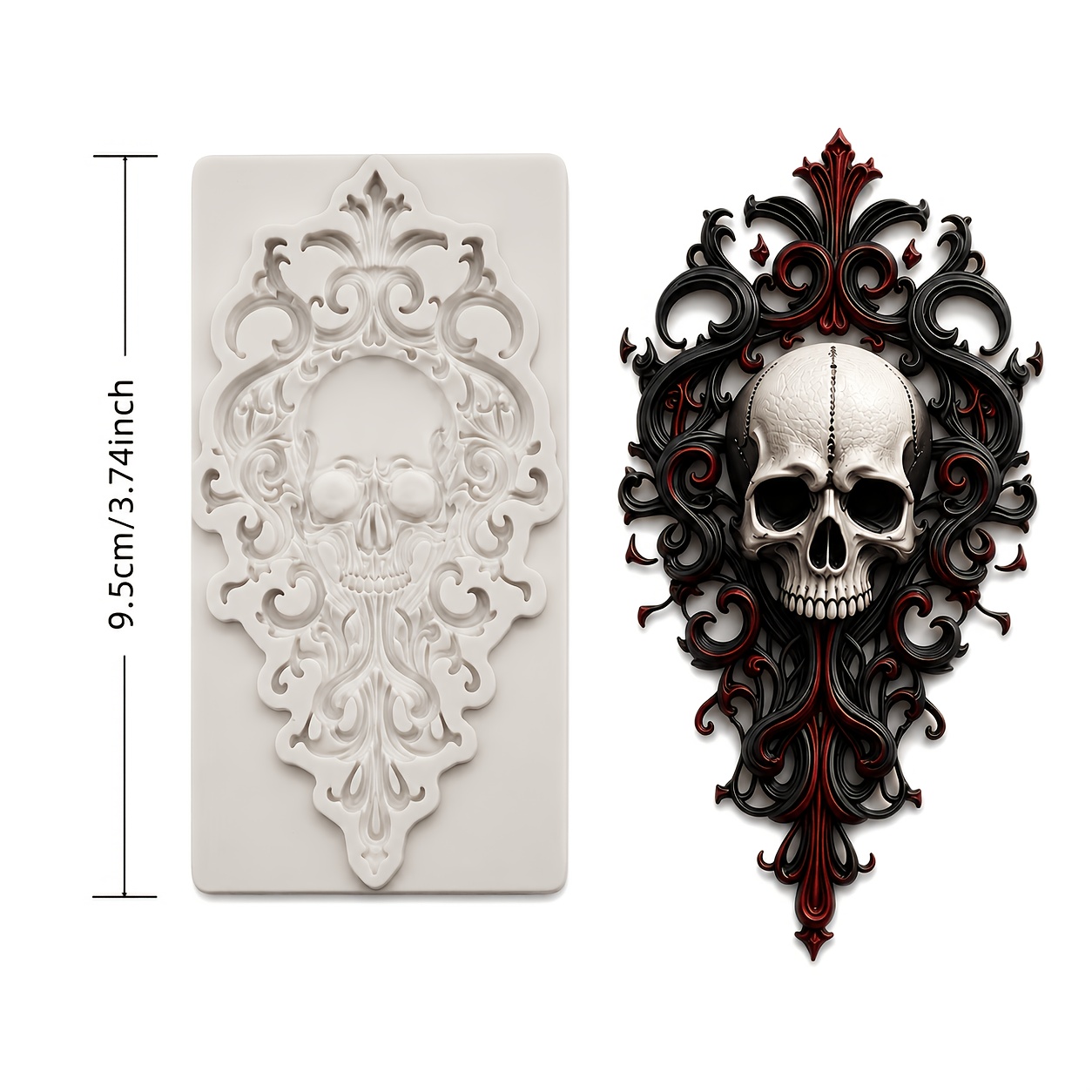 TEMU Gothic Relief Silicone Mold, Baroque Ornate Frame 3d Resin Mold, For Resin/plaster/cement Casting, Wall Hanging Decor & Frame Embellishments,