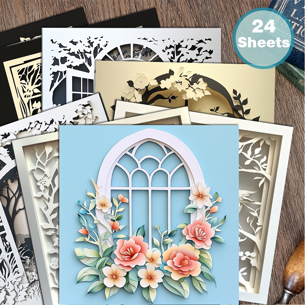 24 Sheets 6x6 Inch Decoration Paper Suitable For Collage, Origami, Scrapbooking & Journaling - Blending Compatible Diy Craft Paper With Natural Elements For Journals, Planners, Art Projects ()