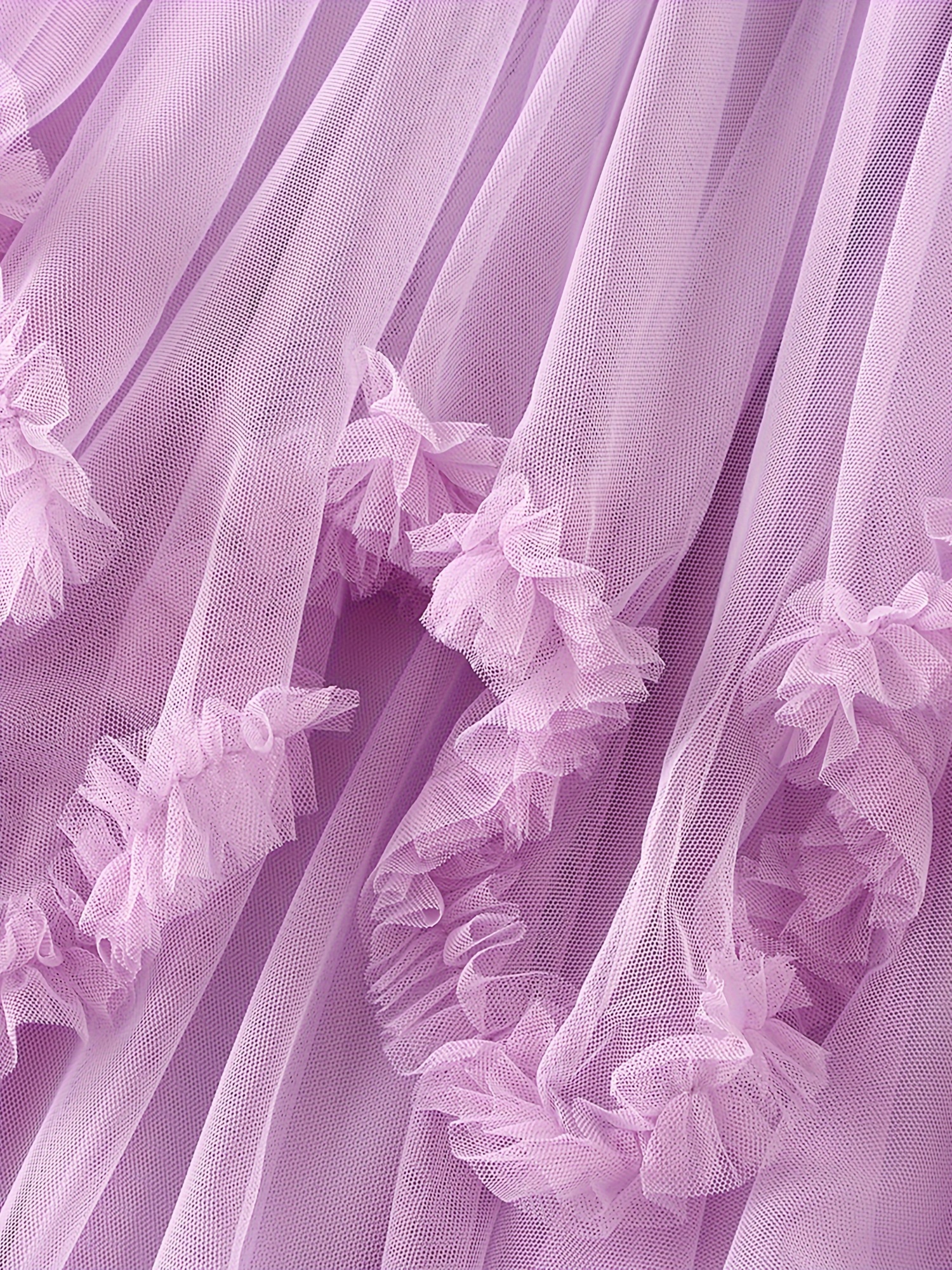 elegant high waist tulle midi skirt frill trim solid color - Temu