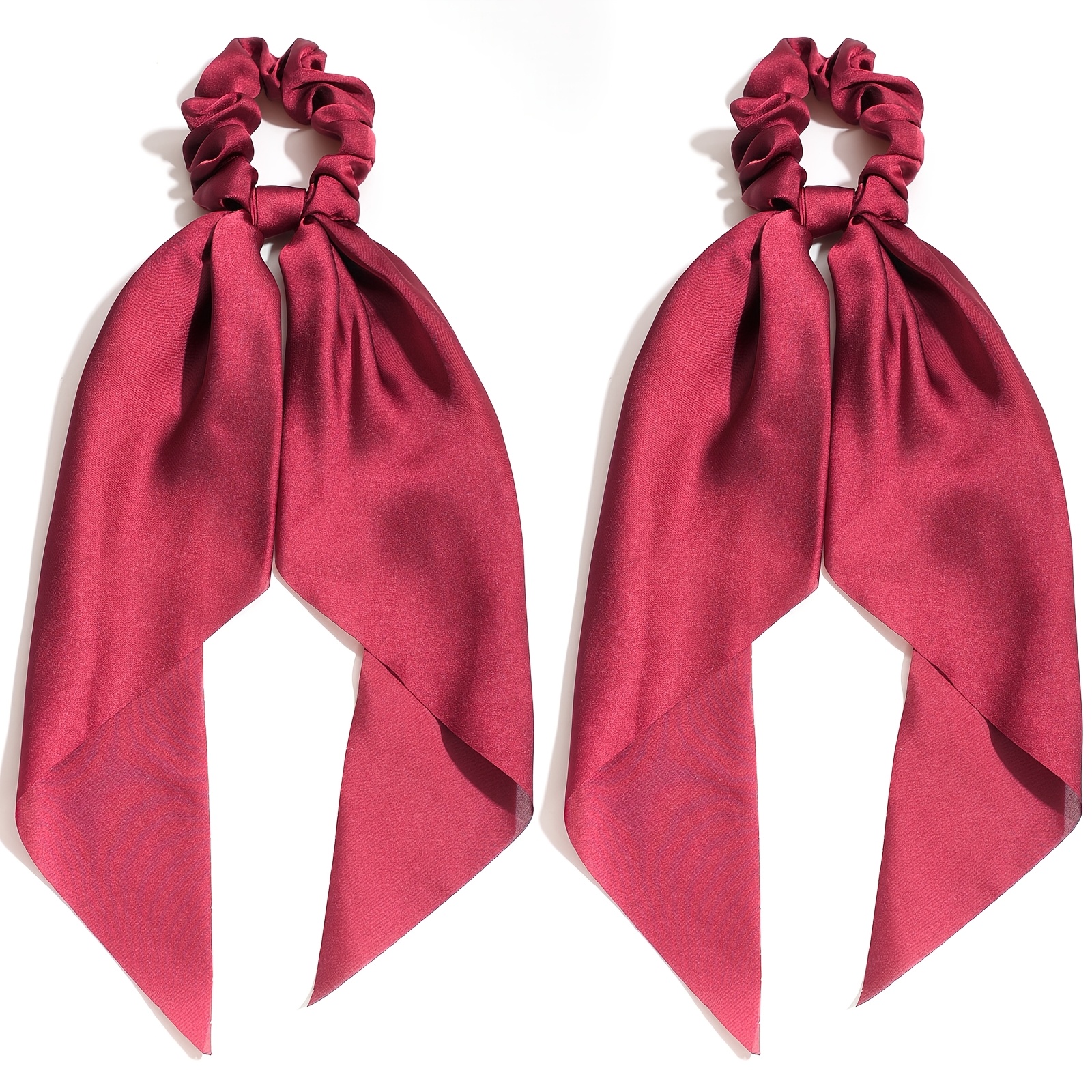 2pcs Solid Color Fabric Hair Rings for Everyday Use