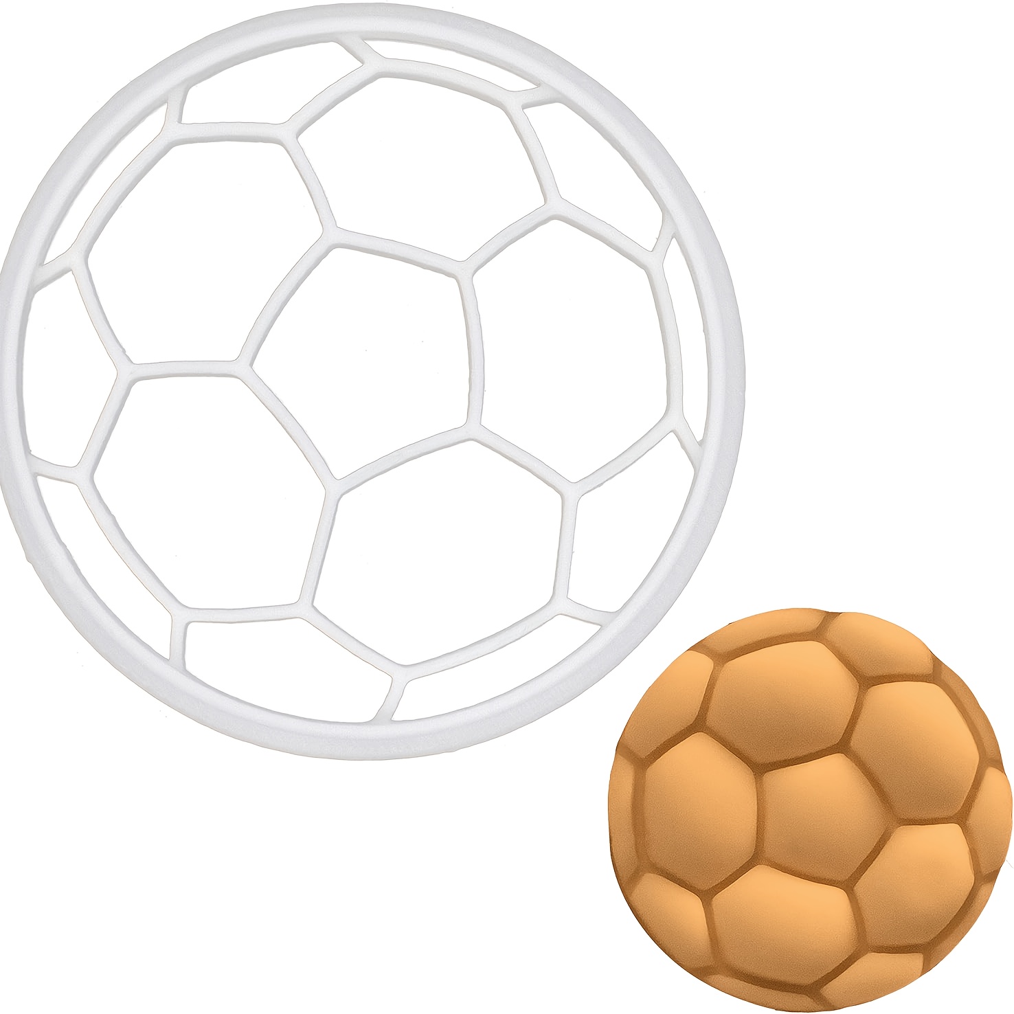Image of 1pc Football Cookie Cutter, Biscuit Cutter, Decorative Cookie Mold, Useful Baking Tool, Suitable For Fondant Cutting, Football Fan Biscuit Stamp, Essential Baking Tool For Family Gatherings