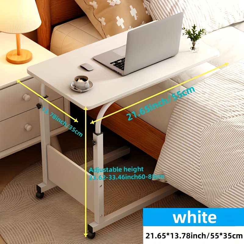 A Versatile And Portable Computer Desk Suitable for Home Use, Including Bedrooms And Living Rooms. This Easy And Adjustable Writing Desk Is Ideal for Students, Featuring 360-Degree Rotating Wheels, Making It a Great Birthday Present
