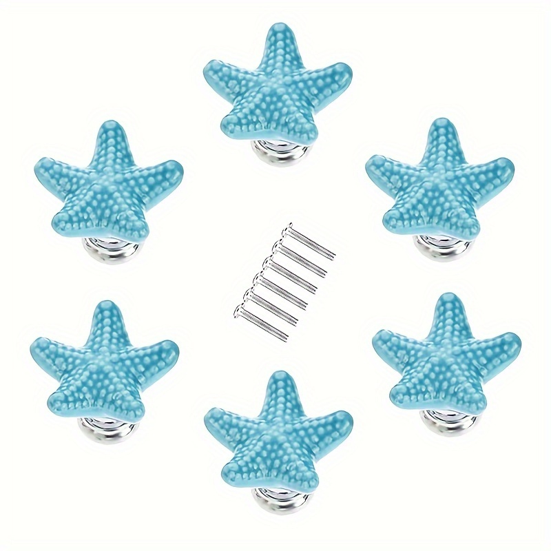 6pcs ceramic drawer pulls suitable coastal dressers - Temu