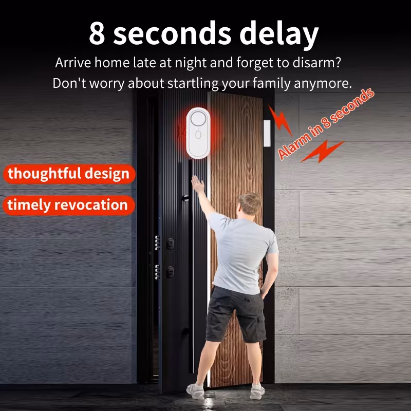 secure your for home with window door alarm wireless door magnetic open alarm burglar alert 120db loud low middle high volume magnet doorbell chime for safety and guest Product details 7