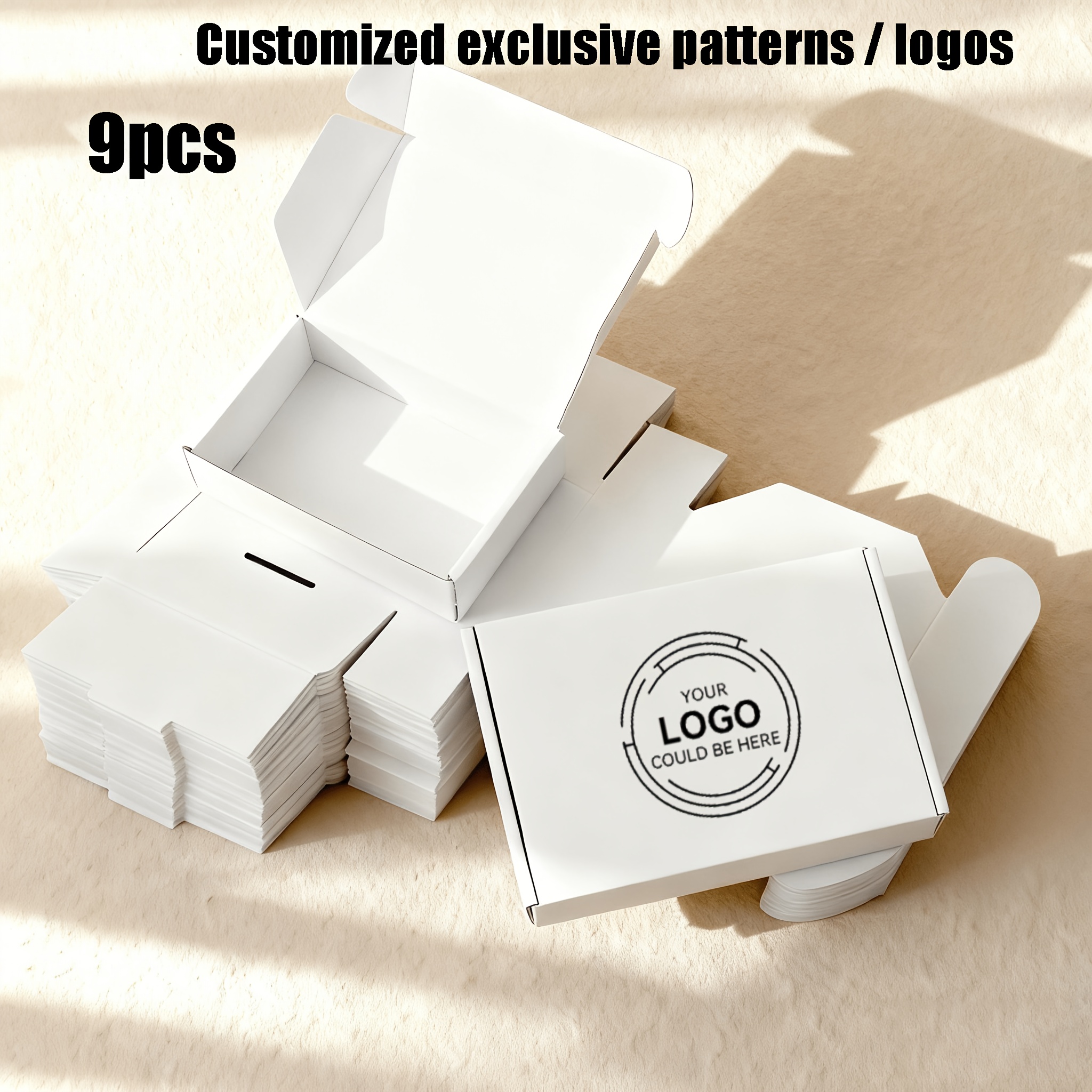 TEMU [gift Bags] Custom Printed Corrugated Boxes - Customizable Wedding Gift Packaging, Reusable, Suitable For Weddings, Corporate Events, Retail