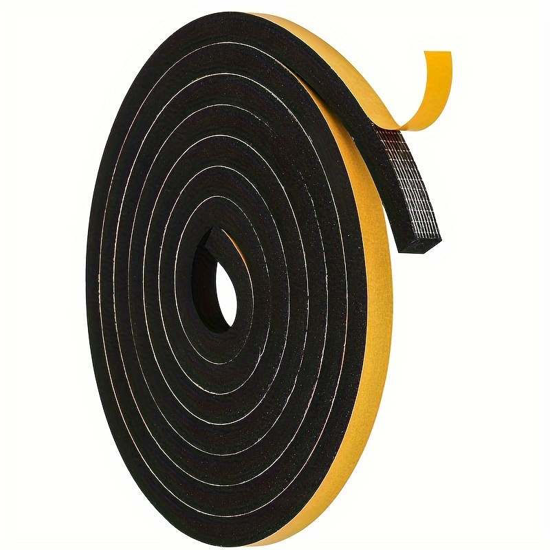 TEMU 1 Roll Door And Window Weatherstrip Sealant Tape, High-density Foam Adhesive Tape, Soundproofing Insulation Strip, Door Frame Sealer, Soundproof