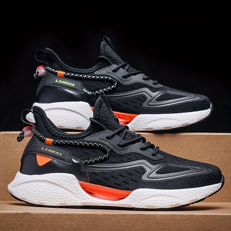 zapatillas deportivas de punto para hombre talla   malla nano transpirable antiodor y resistente al   zapatos casuales   con absorci n de   en 11 colores disponibles cn39 eu38 5 negro 9