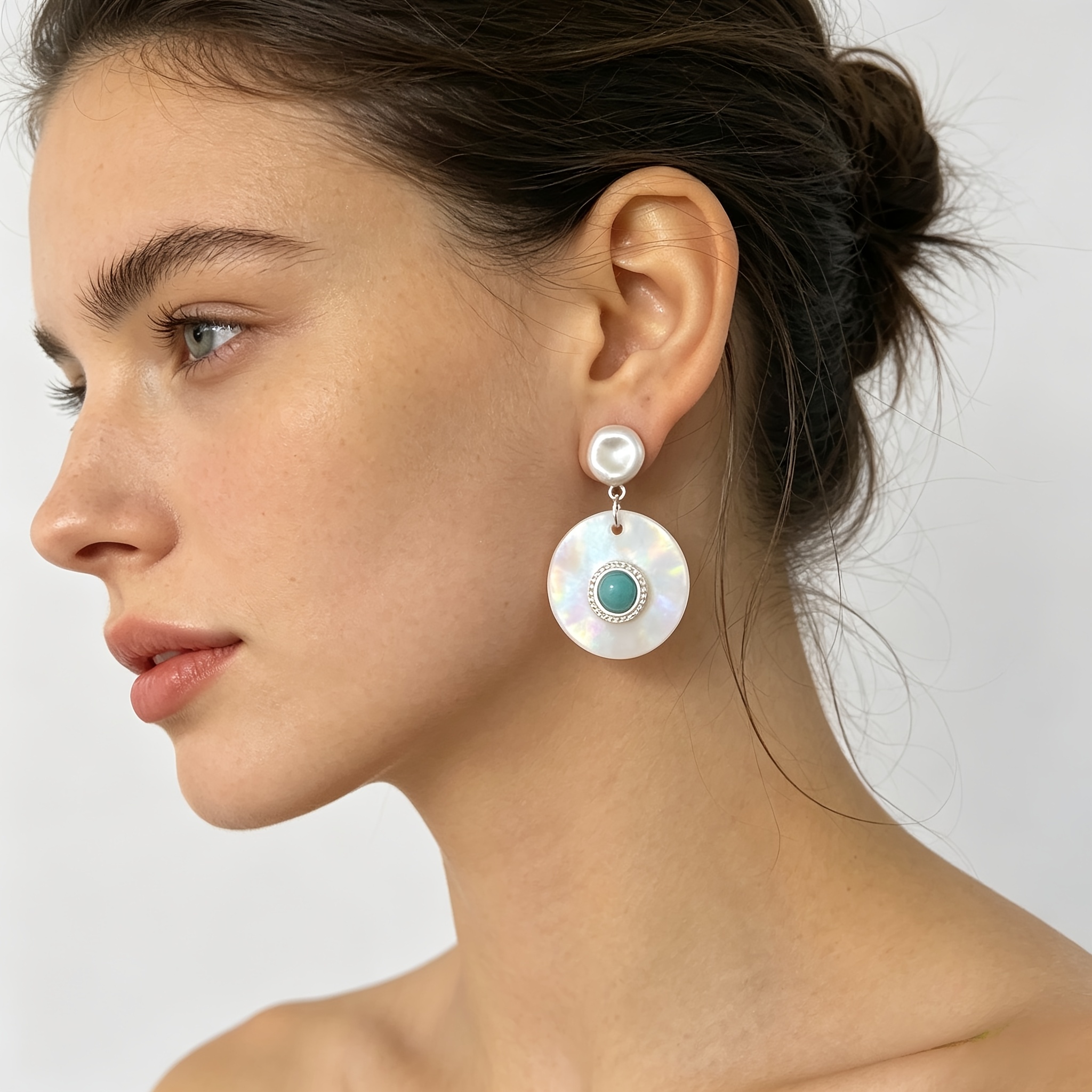Women's S925 Sterling Silver Turquoise Dangle Earrings