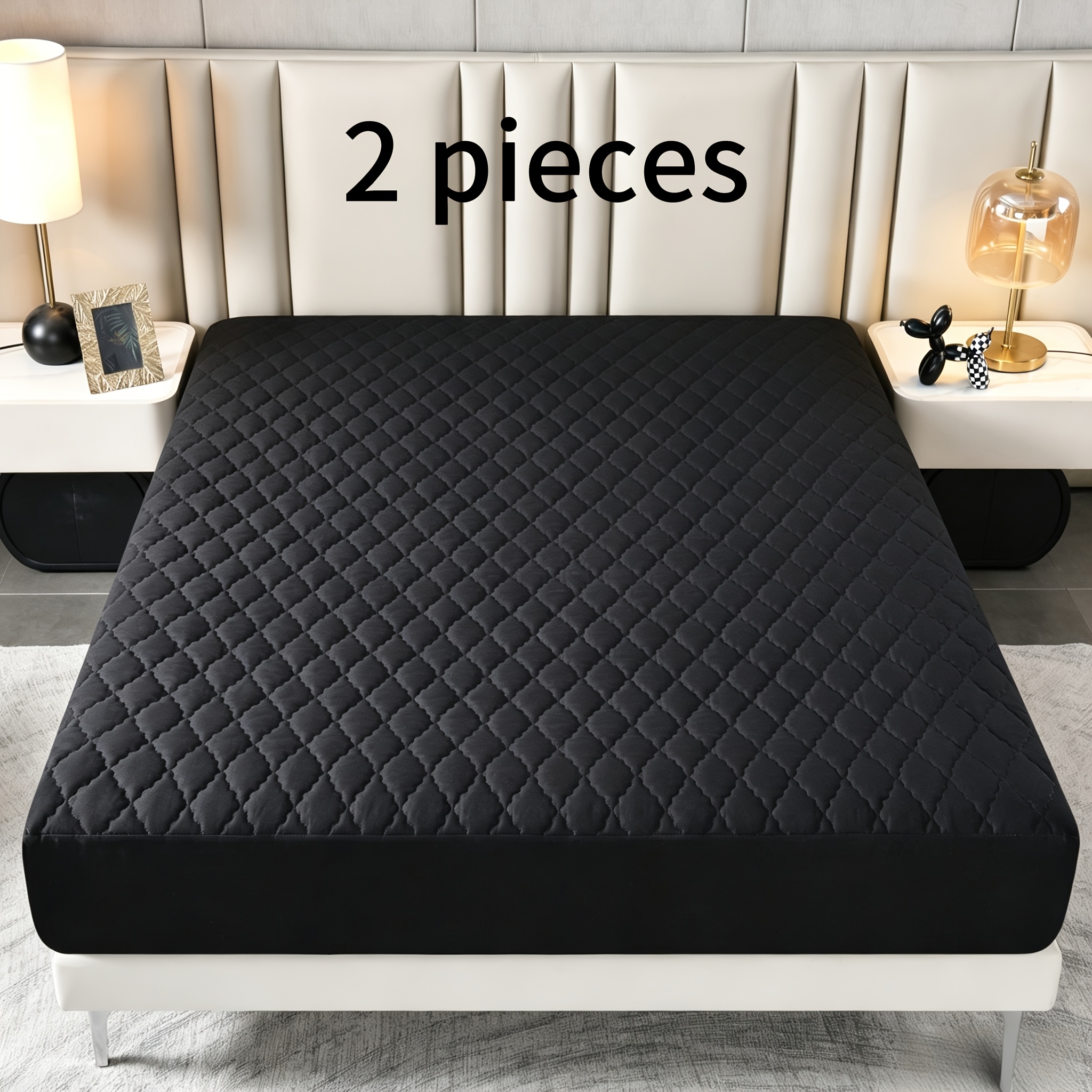 TEMU 2pcs Waterproof Mattress Protectors, Waterproof And Stain-resistant, , Design, Can Fit Mattress Sizes, Soft And Comfortable, Easy To Care For