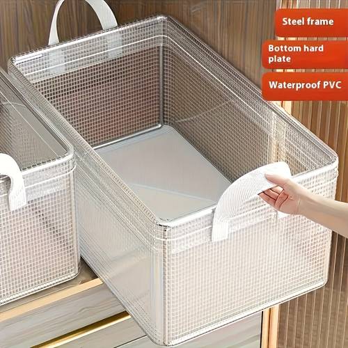 6pcs storage box stackable wardrobe storage box transparent foldable pvc storage box suitable for clothes blankets waterproof and washable storage and organization under bed storage storage box under bed storage