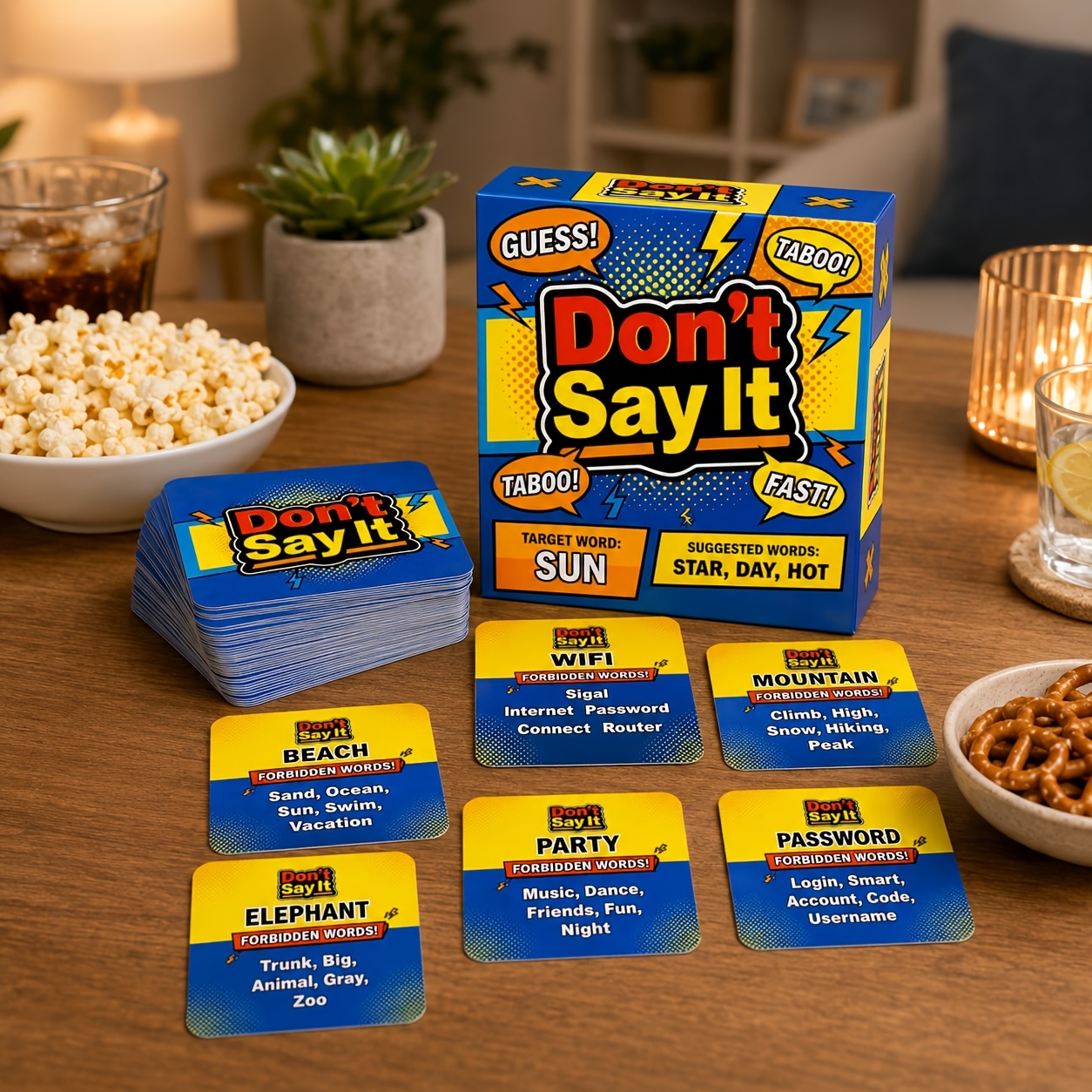 TEMU Don't Card Game, Premium Word Cards With Rounded Edges And Scratch-resistant . Ultra-portable, Fun , Ideal For Halloween, Christmas, Camping,