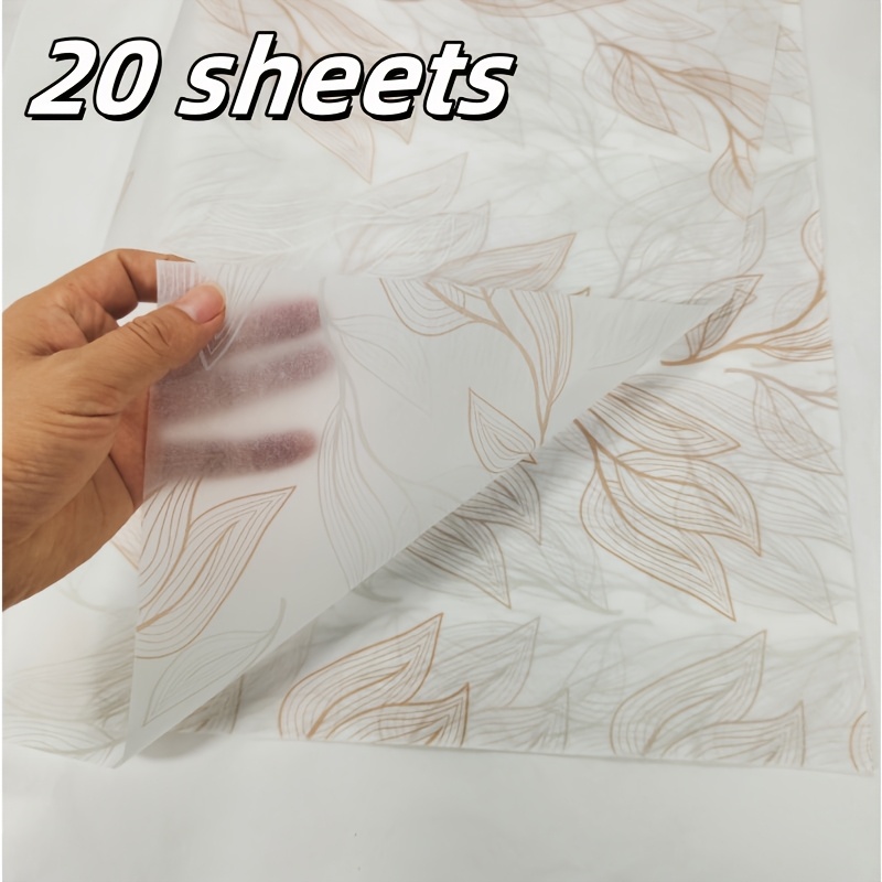 TEMU 20 Sheets, Elegant Leaf Patterned Tissue Paper, 20x14 Inches, Thin Paper, Suitable For Gift Packaging, Moisture-proof Clothing, Red Wine