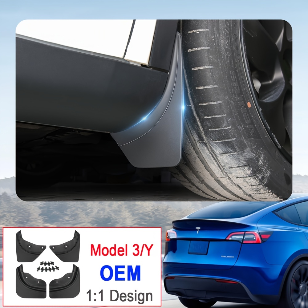 

Usvotov For Tesla For & Model 3 Highland Mudguards - Soft Pe Mud Flaps, Fender Protector For Snow, Sand & Protection, Front Installation, Black , Usvotov