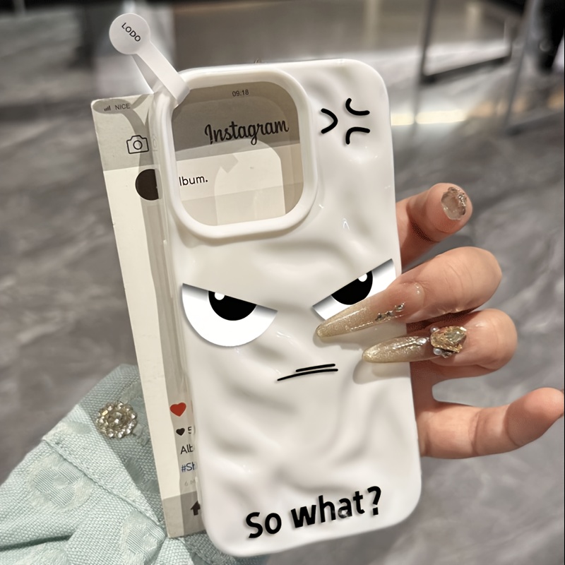 TEMU para Teléfono - Estilo Dibujos Animados Cara Enfadada Estampada Plegable para Iphone 18 Pro Max 18 17 Pro 17 Air 16 15 14 PRO MAX 11 12 13 Plus