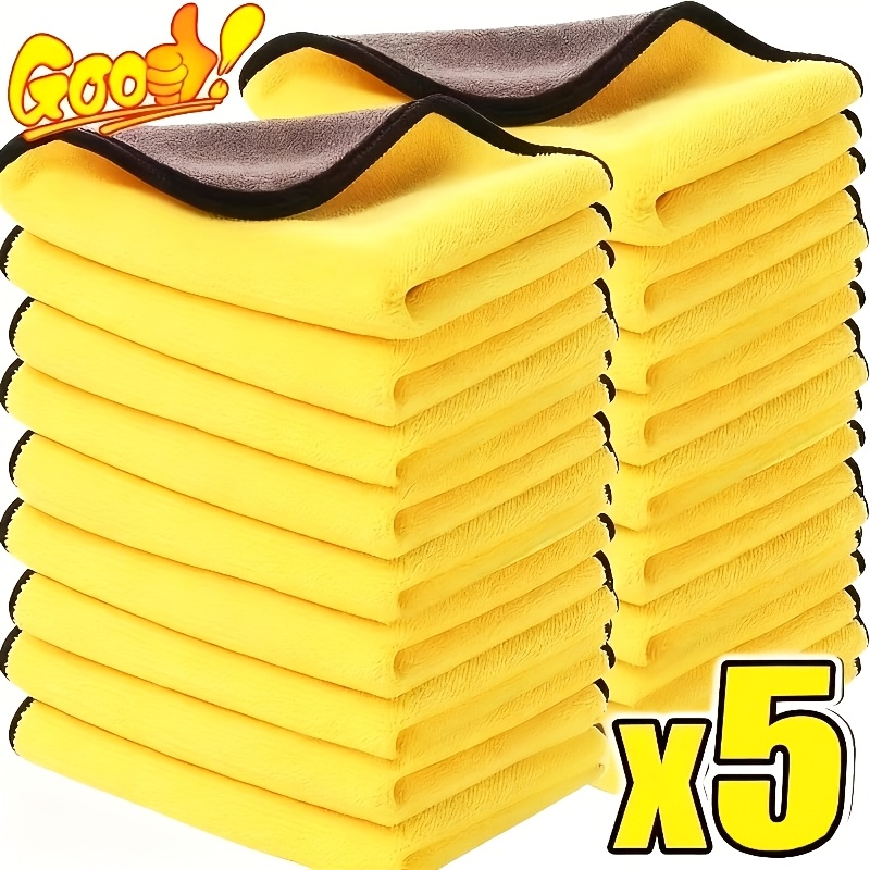 5pcs microfiber cleaning cloth multifunctional household rag reusable kitchen towel window wiping   car washing towel dust removal cloth car care towel super absorbent cleaning supplies cleaning tool back to school