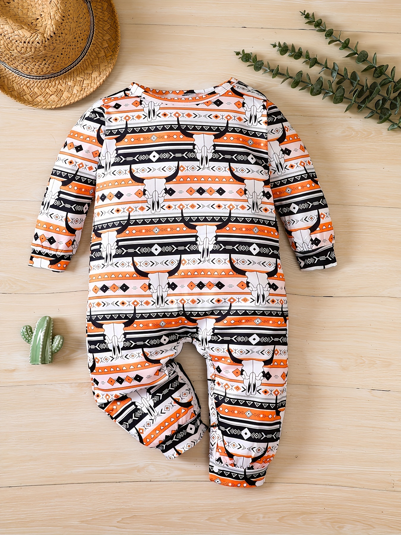 Western Newborn Baby Girl Boy Clothes Romper Onesie Cow/Dinosaur/Fish Print  Bodysuit One Piece Grey Cow Jumpsuit 