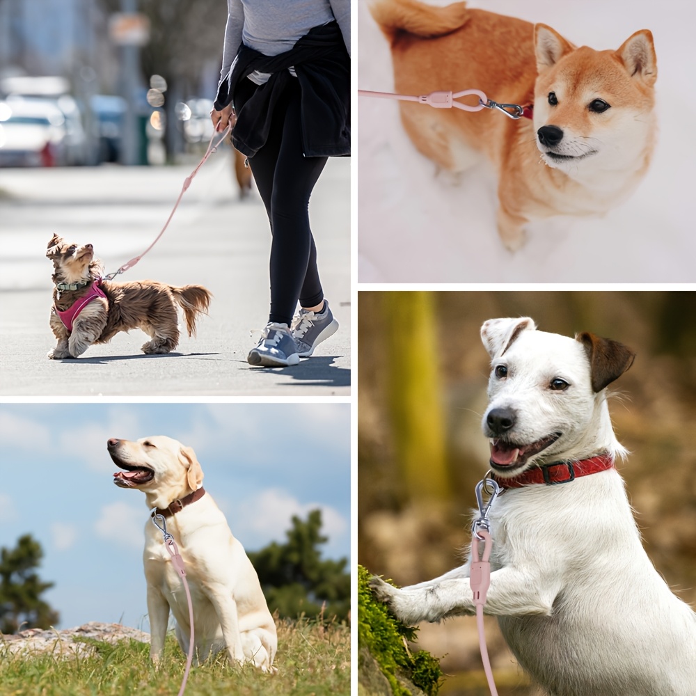 Round Silicone Dog Leash with Sturdy Metal Hook Closure