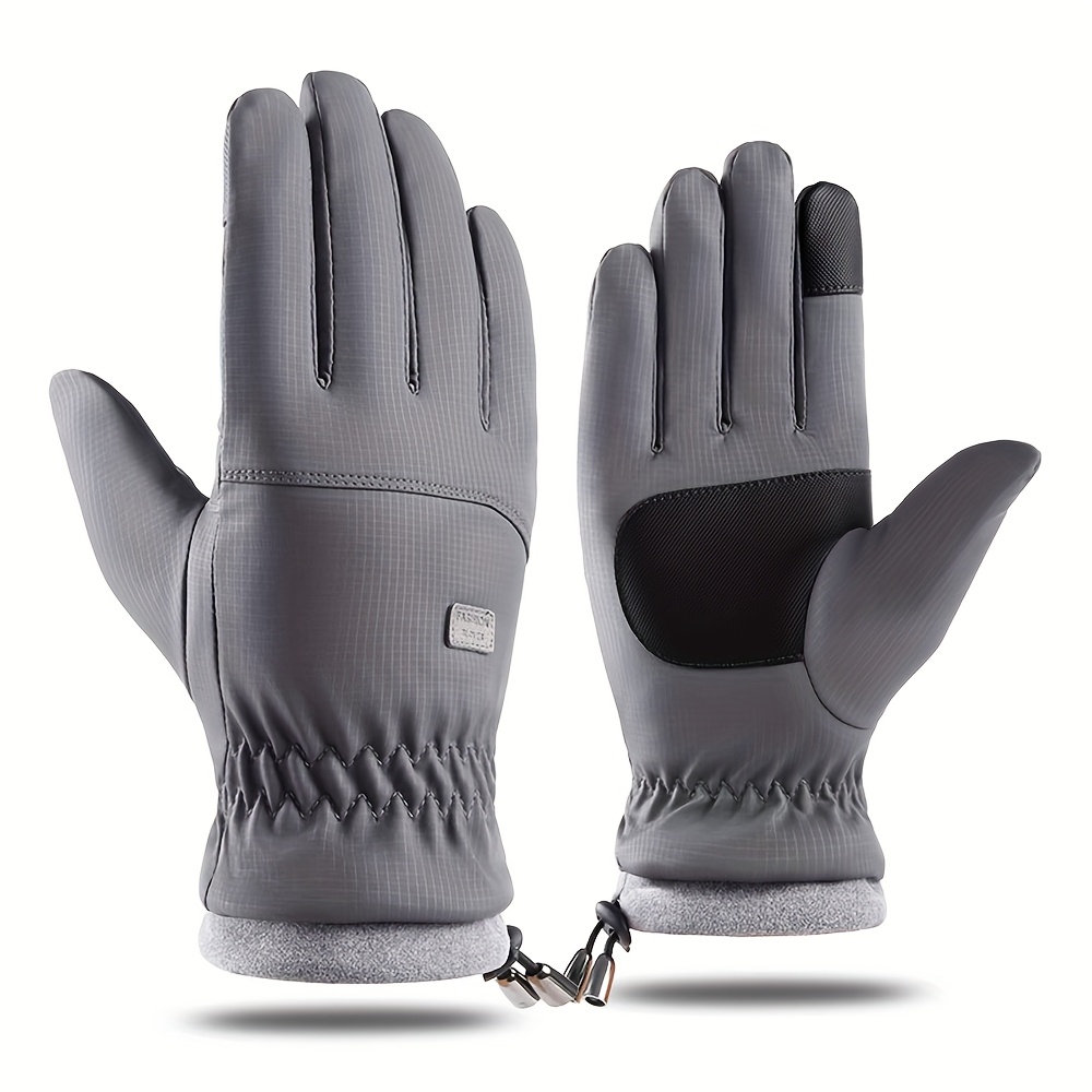 1 Pair Of Unisex Thickened Fleece-lined Warm Winter Gloves, Anti-slip Touchscreen Compatible For Cycling And Other Outdoor Activities