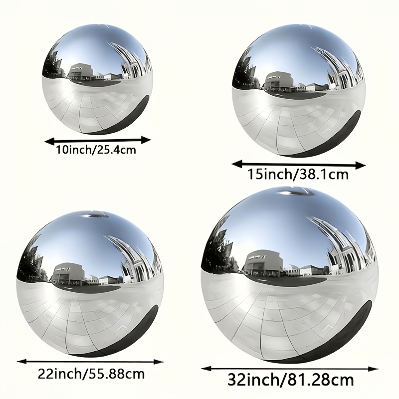 TEMU 4pcs Set (10 Inches+15 Inches+22 Inches+32 Inches) Of Silvery Aluminum Foil Balloons With A Reusable And Sturdy Base, Suitable For Birthday