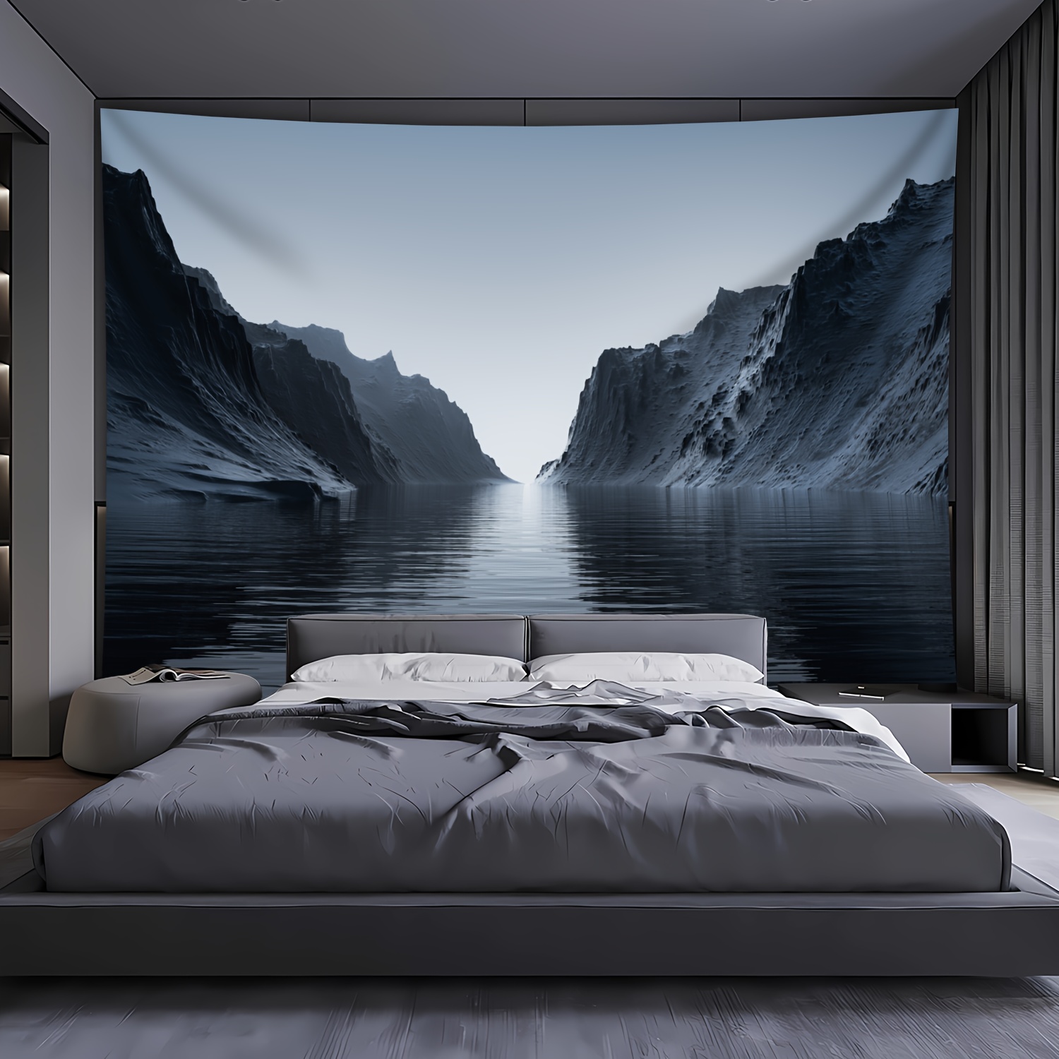 Mountain Sea Landscape Wall Hanging Tapestry For Home Room Decor_voghion.com