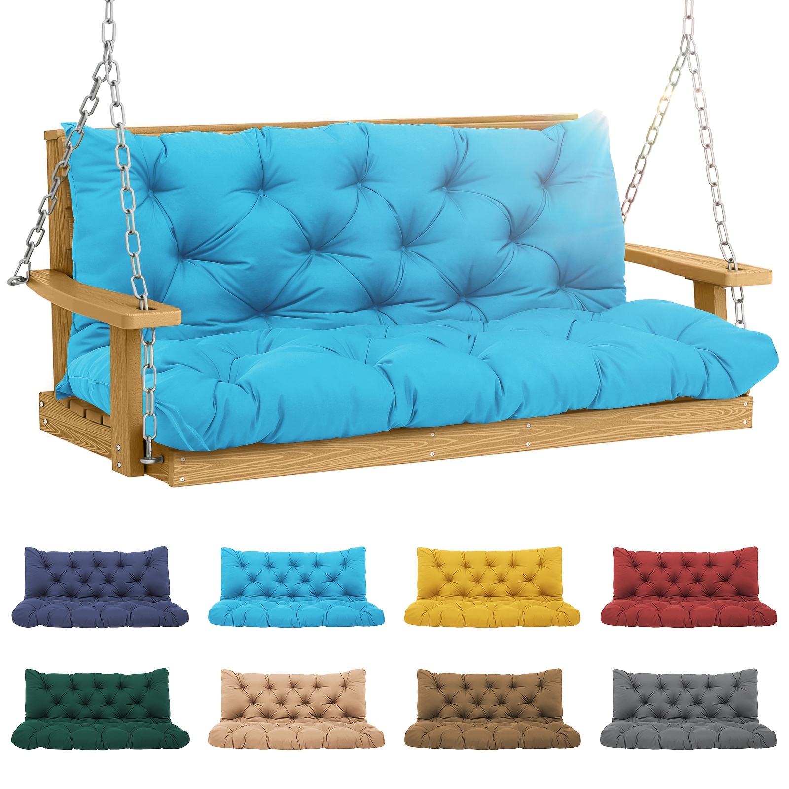 porch swing cushions waterproof swing cushions replacement with backrest outdoor swing bench cushions 2 3 seater replacement for patio furniture 60x40 green