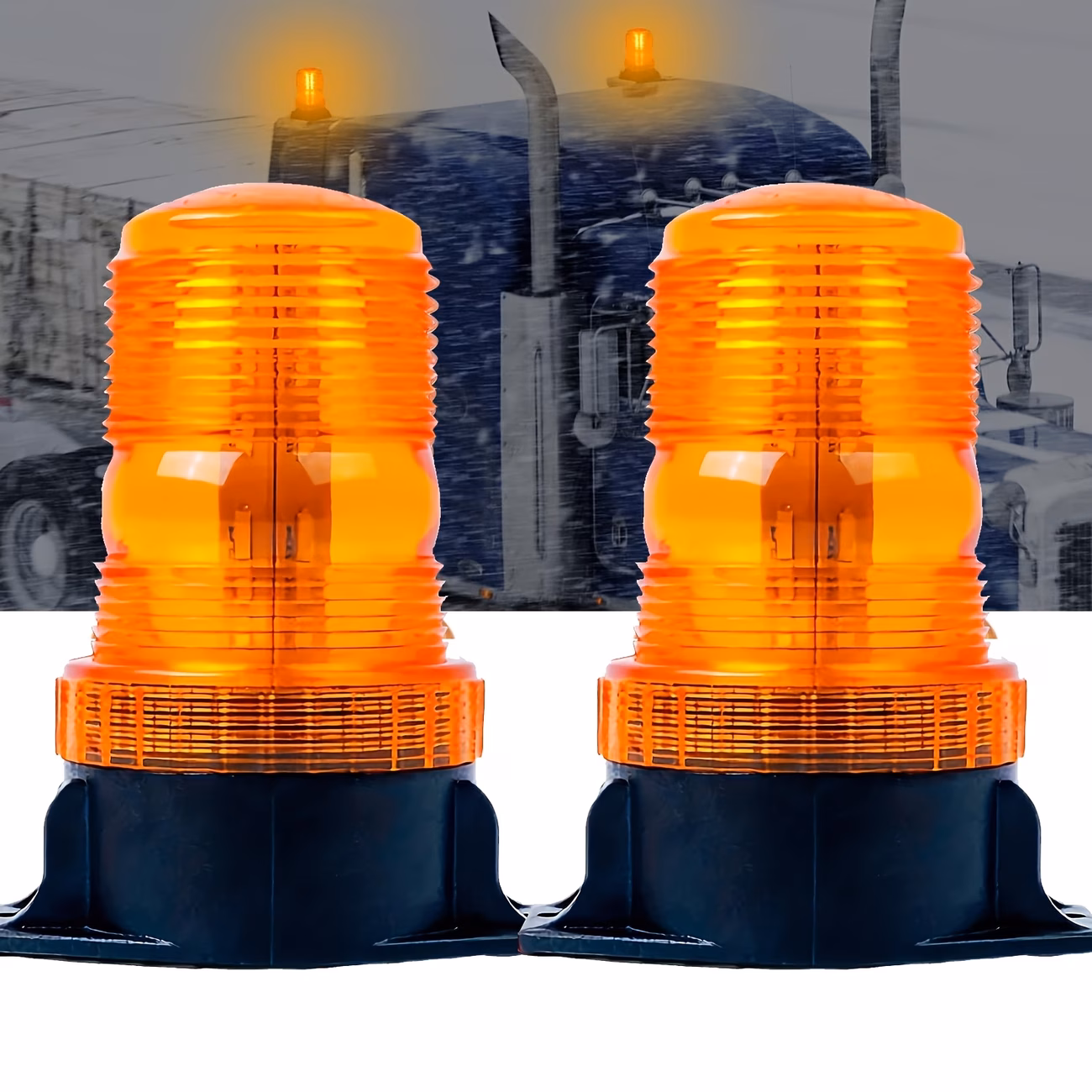 2 парчиња led строб светла, 12v-24v килибарени 30 led предупредувачки безбедносни трепкачки светла за виљушкар, камион, трактор, колички за голф, utv, автомобил, автобус Детали за производот 0