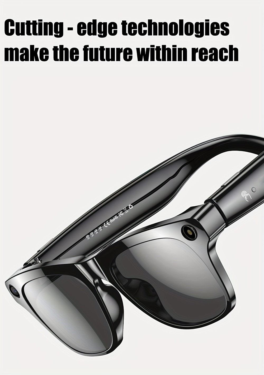 xk oen pro smart glasses with ai translation, music control, wireless, long , headphones & glasses, built-in camera for video recording, photo capture, and phone calls, usb rechargeable, wireless , abs material, magnetic charging, smart glasses for recording, video recording accessory, , durable eyewear Product details 4