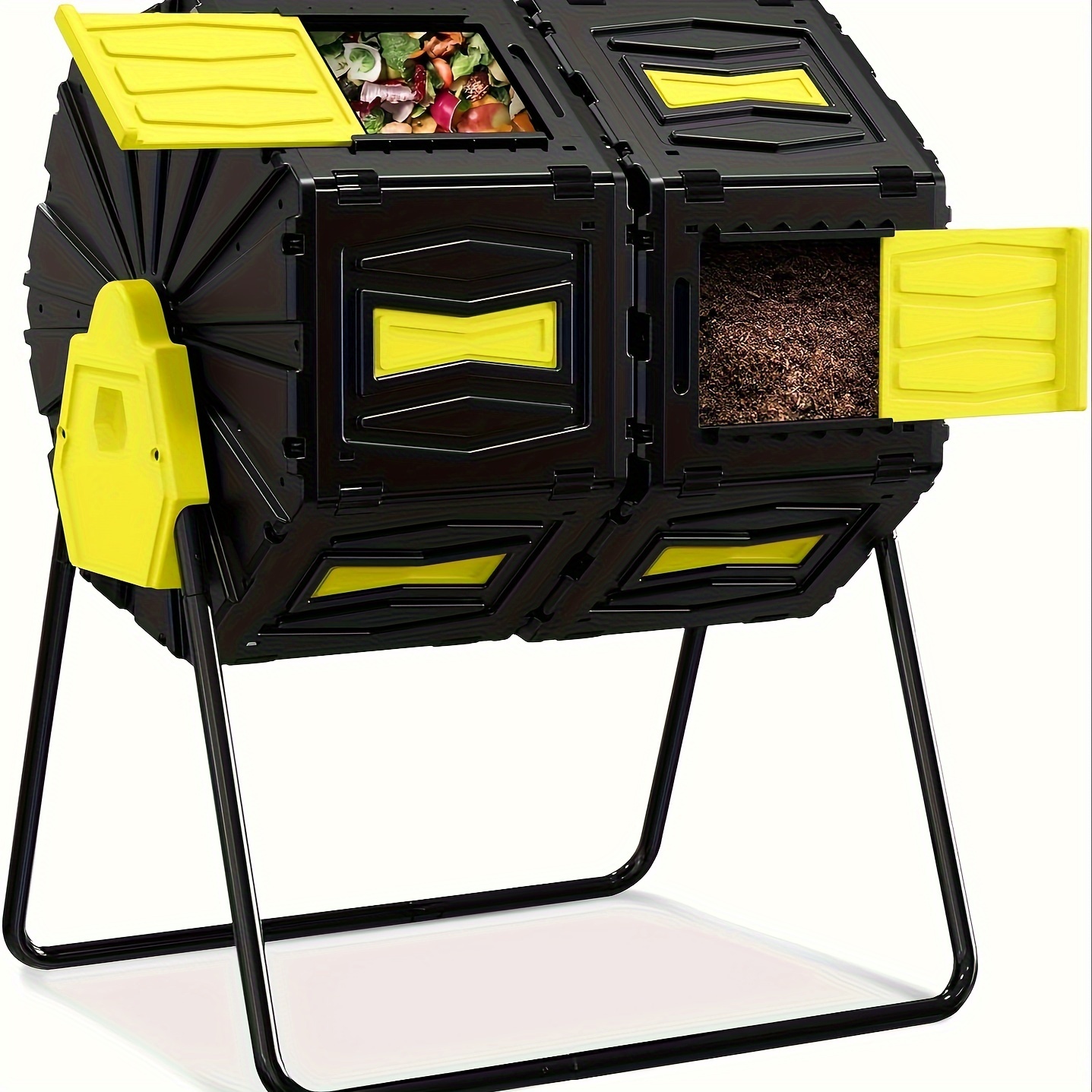 

Compost Tumbler, Easy Assemble & Efficient Outdoor Compost Bin, 45 Gallon/170 Liter Large Dual Chamber Rotating Composter For Garden, Kitchen, And Yard Waste,