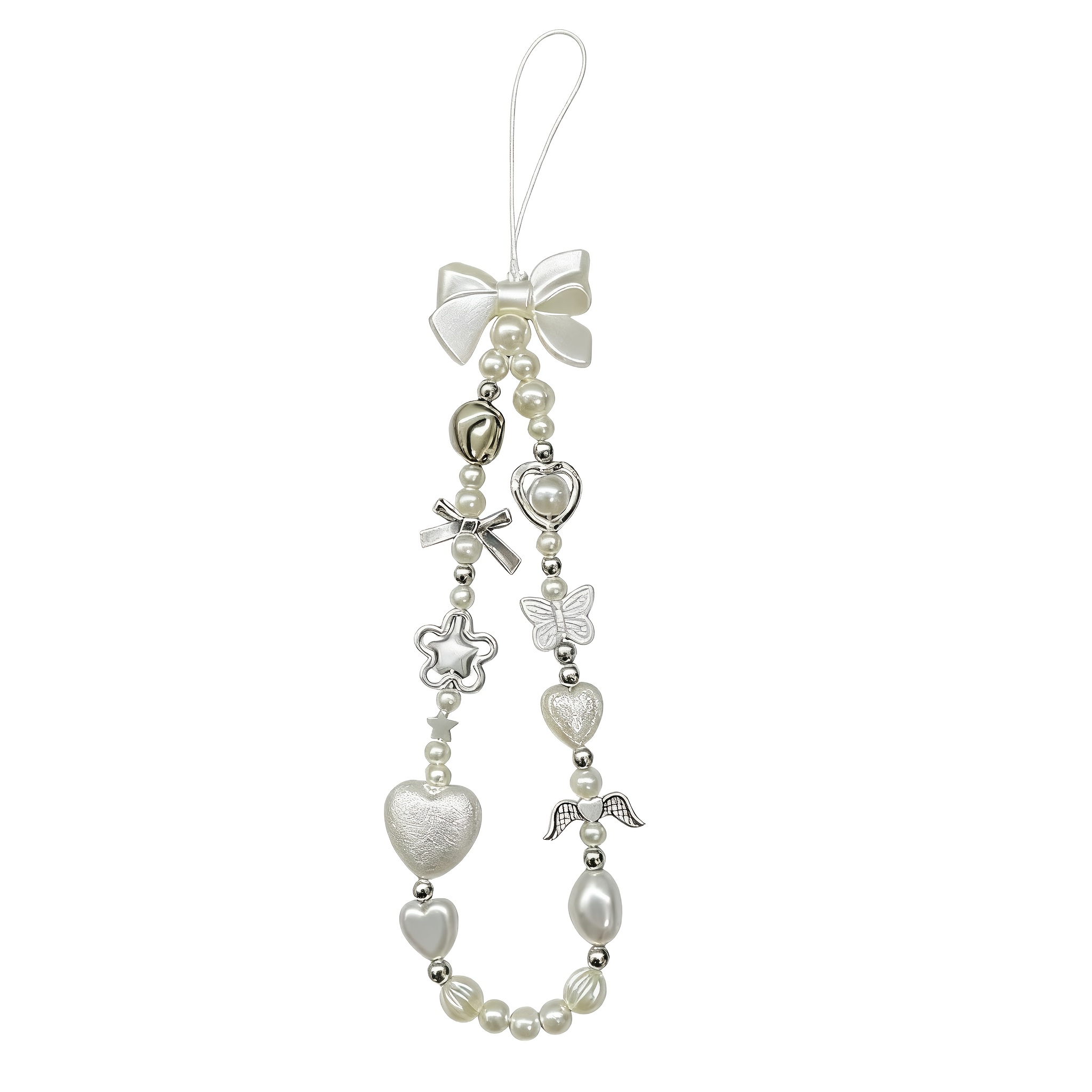 TEMU 1pc Correa Multifuncional Portátil para Móvil Estilo Y2K Minimalista Blanca para Mujer, Accesorio CCD, Llavero para Coche, Decoración para Bolso