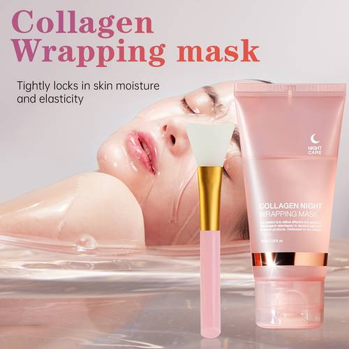 collagen overnight mask collagen overnight mask moisturizing care with applicator brush 2 53oz korean skincare product