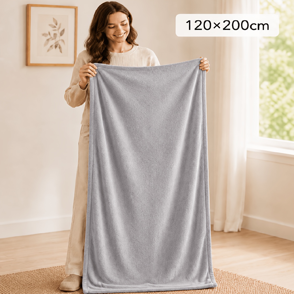 TEMU Solid Dyeing Blanket 1pc/1pc Spring And Summer Decor Decor Living Room Daily Valentine's Day Mother's To School Summer Lightweight Autumn And