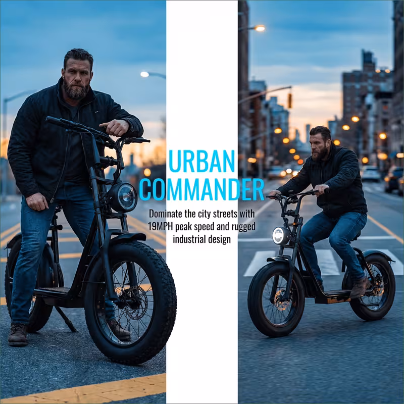 electric off road scooter with seat front and rear disc brakes rear wheel with abs anti lock braking system for stops ultra long range of 50 km suitable for city and all terrain off road use Product details 1