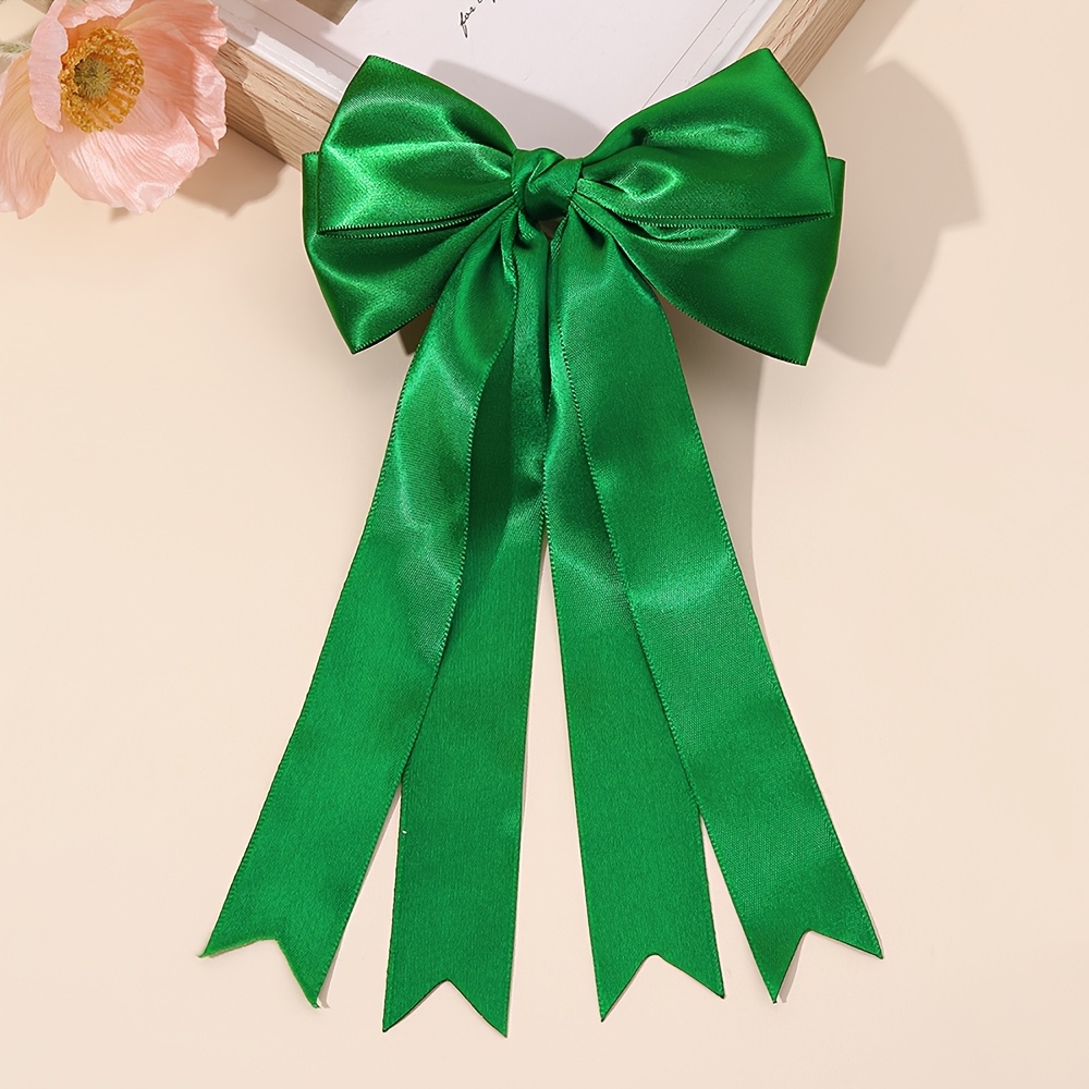 TEMU 1pc Saudi National Satin Bow Hair Clip - Satin Bow Hairpin Elegant Hair Accessories For Saudi National Day