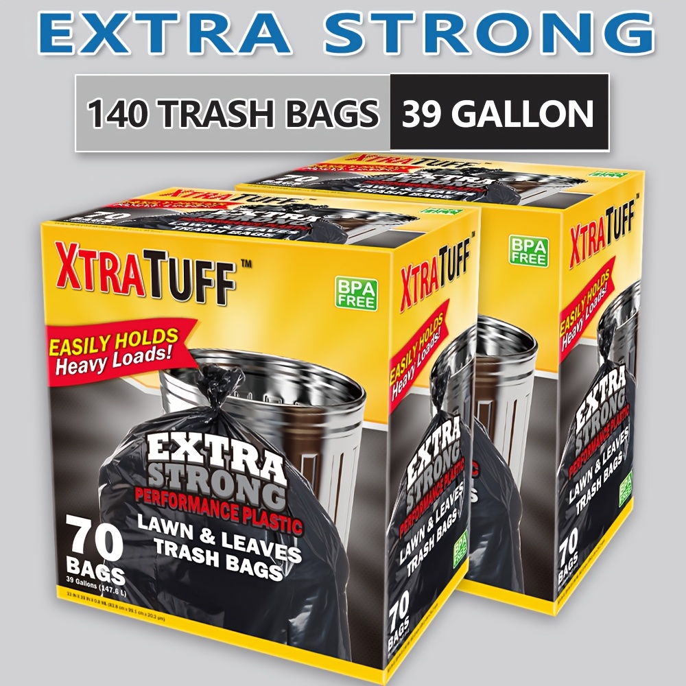 TEMU Disposable Garbage Bag 2 Boxes Of 140pcs Puncture Tear Resistant Trash Bags, 39 Gallon Capacity, Large 33 X 39 Inch Multipurpose Cleaning